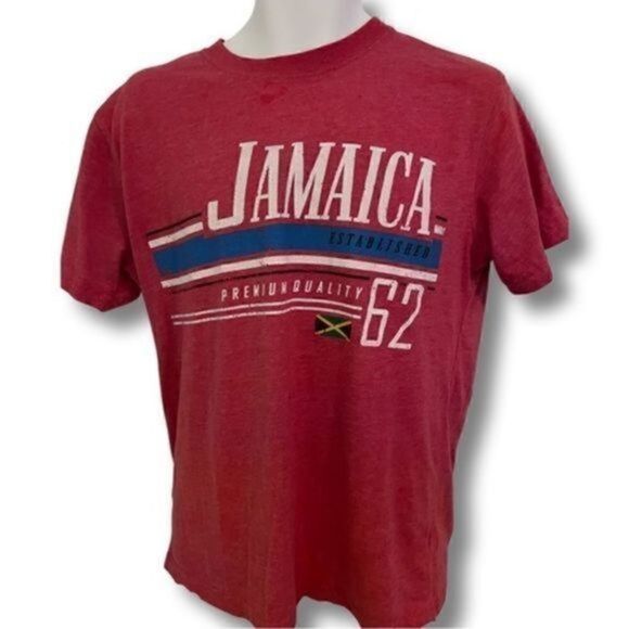 Y2K Jamaica Red Short Sleeve T-shirt. Size Large. - Picture 1 of 4